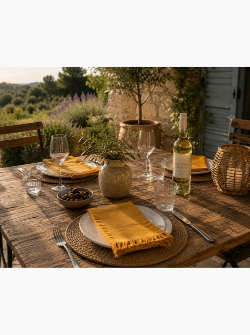 2 Serviettes de tables a franges en coton - Kiabi 2 Serviettes de tables a franges en coton - Kiabi