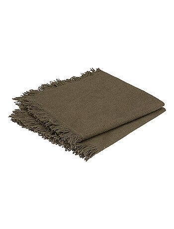 2 Serviettes de tables a franges en coton