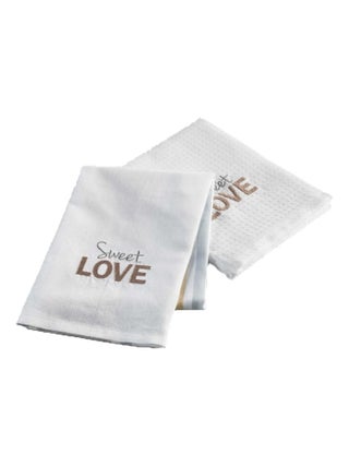 2 Serviettes torchons  50 x 70 cm Sweet hearty