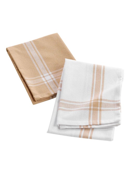 2 Serviettes torchons coton recycle Collection Cuisiline - Kiabi