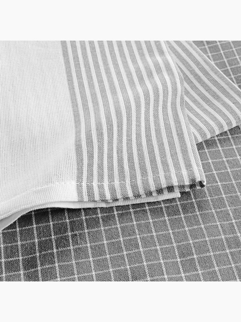 2 Serviettes torchons Dejeuner Gris - Kiabi