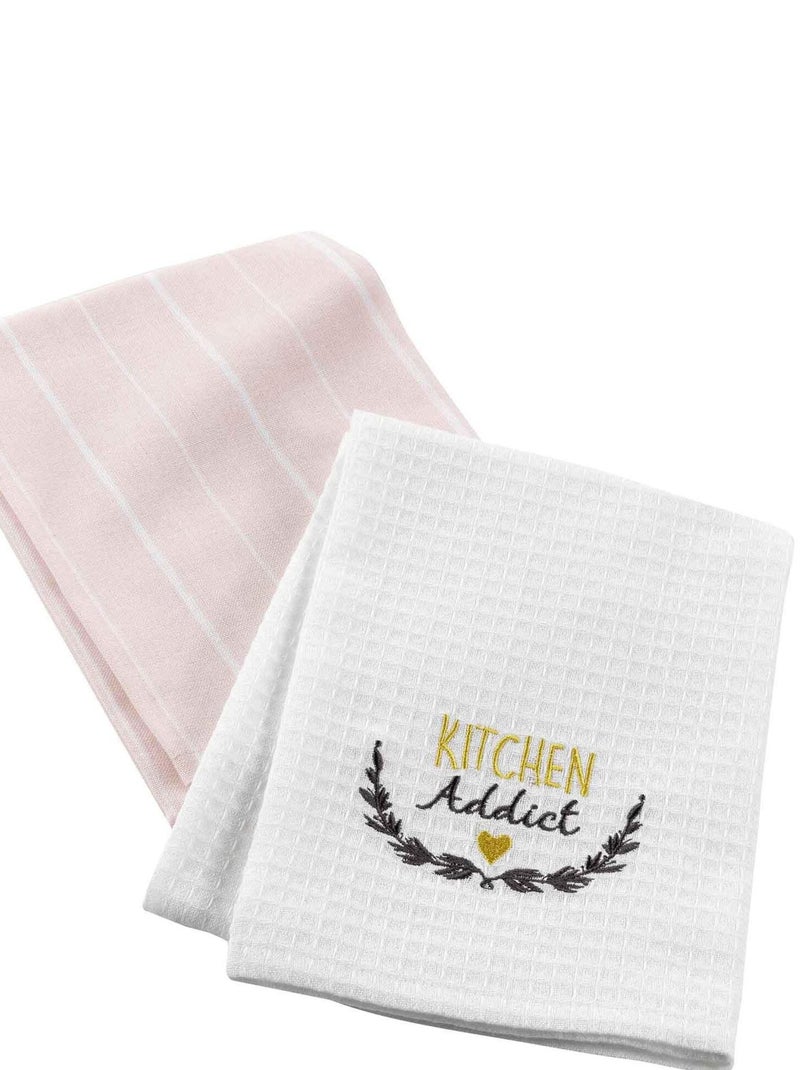 2 Serviettes torchons kitchen addict Rose - Kiabi