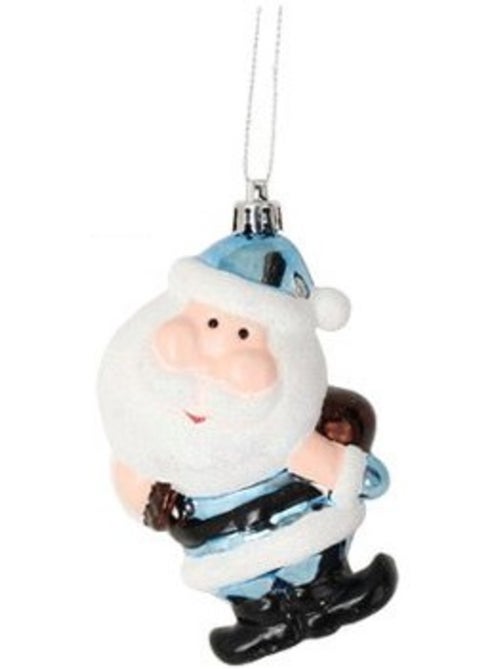 2 suspensions pere noel et sa hotte bleu - Kiabi