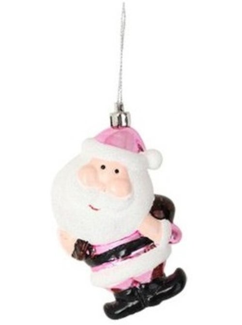 2 suspensions pere noel et sa hotte rose - Kiabi