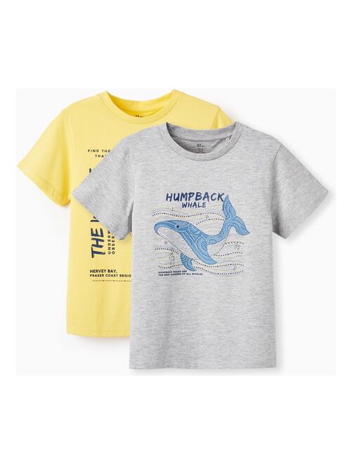 2 T-shirts de Coton pour Garçon 'Baleine Bleue' manches courtes EXPLORING AUSTRALIA - Kiabi