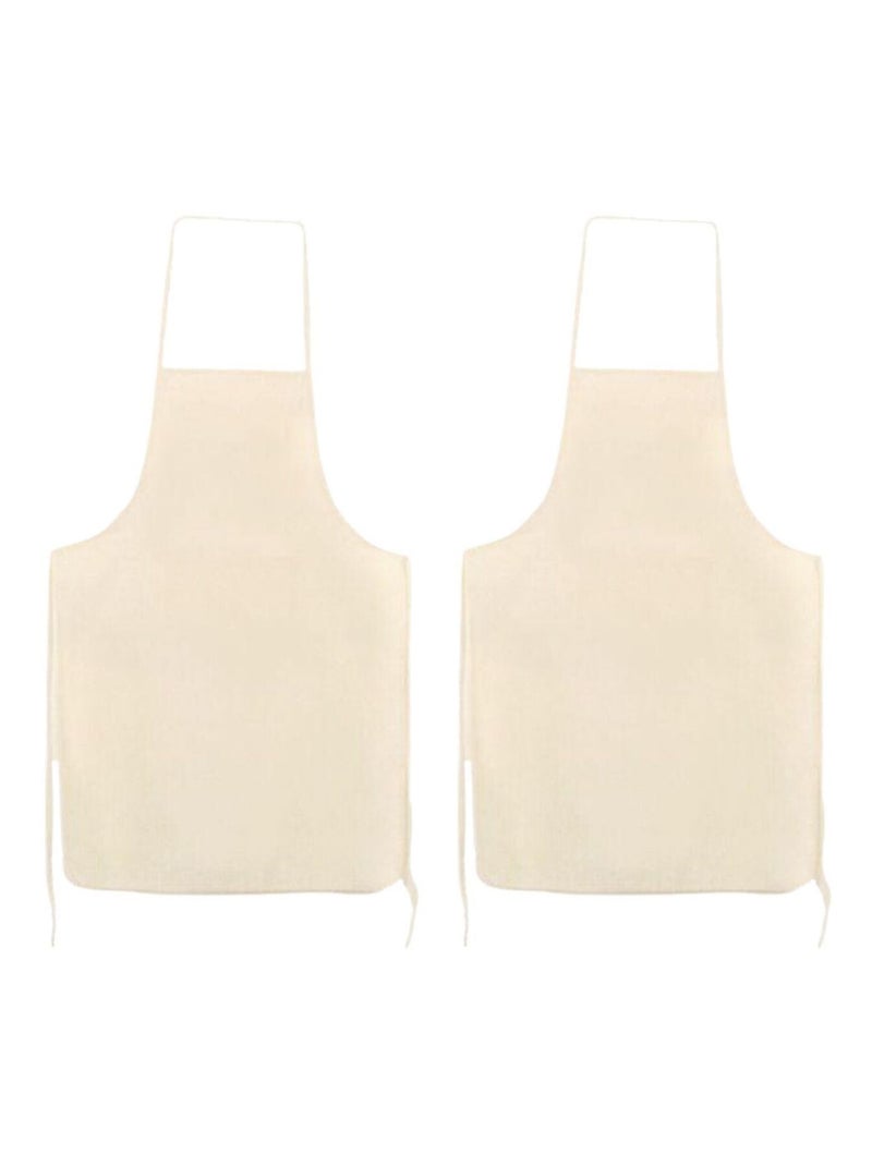 2 tabliers adulte en coton blanc cassé 90 x 60 cm - Graine Créative Beige - Kiabi