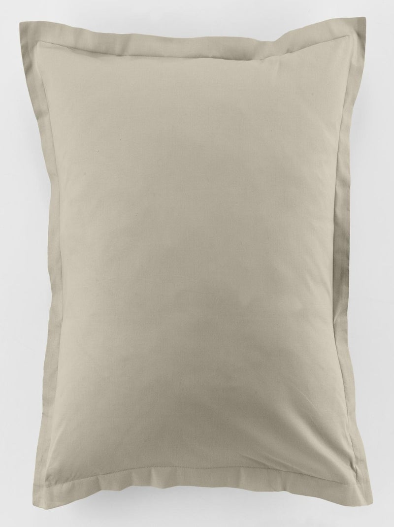2 Taies d'oreiller uni Passion Beige - Kiabi