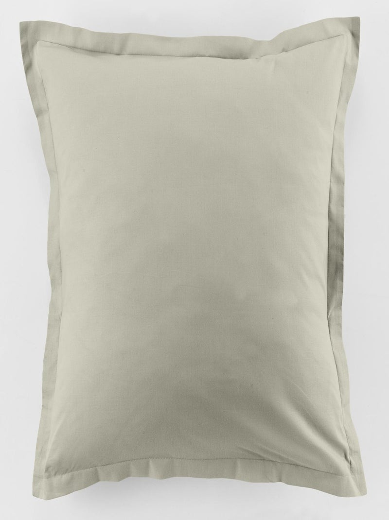 2 Taies d'oreiller uni Passion Beige sable - Kiabi