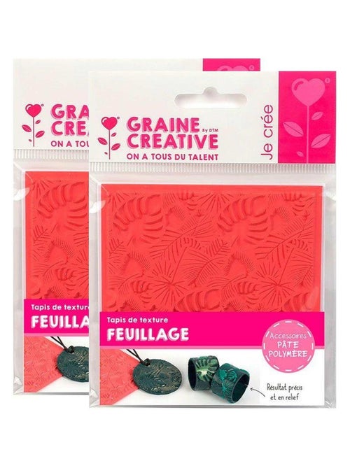 2 tapis de texture pour pâte polymère - Feuillage - Graine Créative - Kiabi