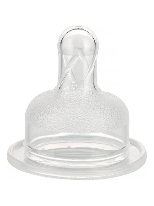 2 tétines en silicone Gros biberons Type médium Débit moyen - Kiabi