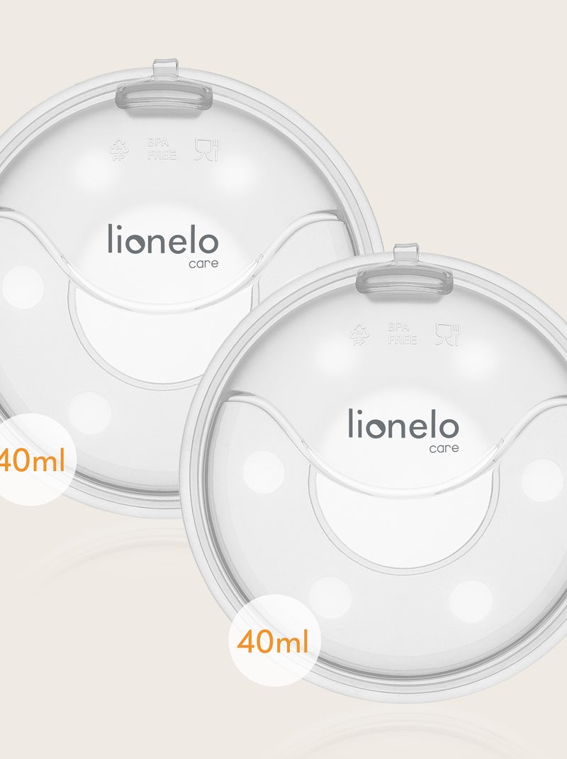 2 x Coques collectrices de lait LIONELO Milky Plus - 2 x 40 ml - Discret - Mains libre - Étui fermé Blanc - Kiabi
