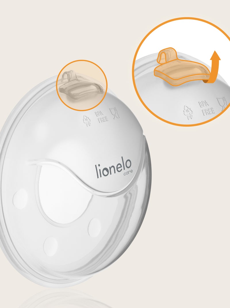 2 x Coques collectrices de lait LIONELO Milky Plus - 2 x 40 ml - Discret - Mains libre - Étui fermé Blanc - Kiabi