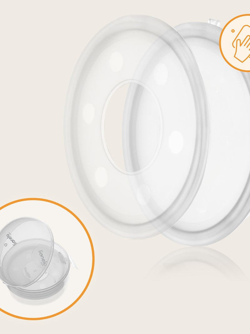 2 x Coques collectrices de lait LIONELO Milky Plus - 2 x 40 ml - Discret - Mains libre - Étui fermé Blanc - Kiabi