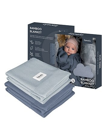2 x Couverture en bambou - LIONELO - 75 x 100 cm - Couverture poussette - Hypoallergénique