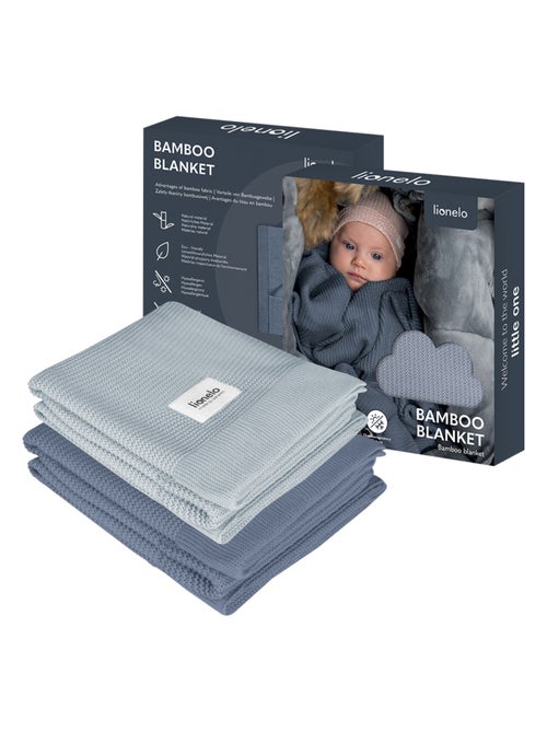 2 x Couverture en bambou - LIONELO - 75 x 100 cm - Couverture poussette - Hypoallergénique - Kiabi