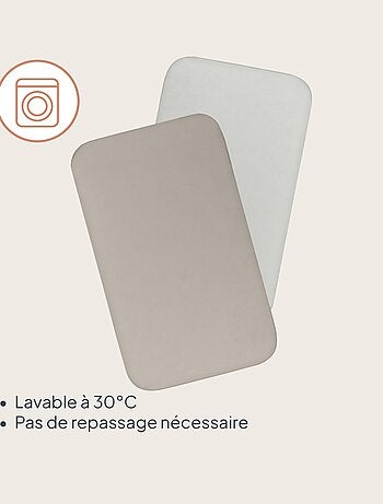 2 x Drap housse bambou pour lit bébé - LIONELO - Cododo et Berceau - 80 x 40 cm - Universelle