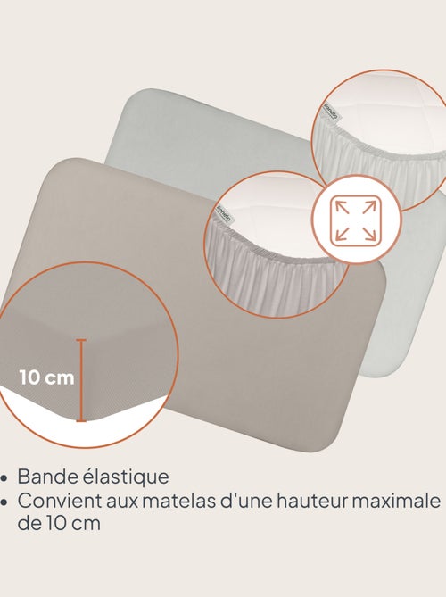 2 x Drap housse bambou pour lit bébé - LIONELO - Cododo et Berceau - 80 x 40 cm - Universelle - Kiabi