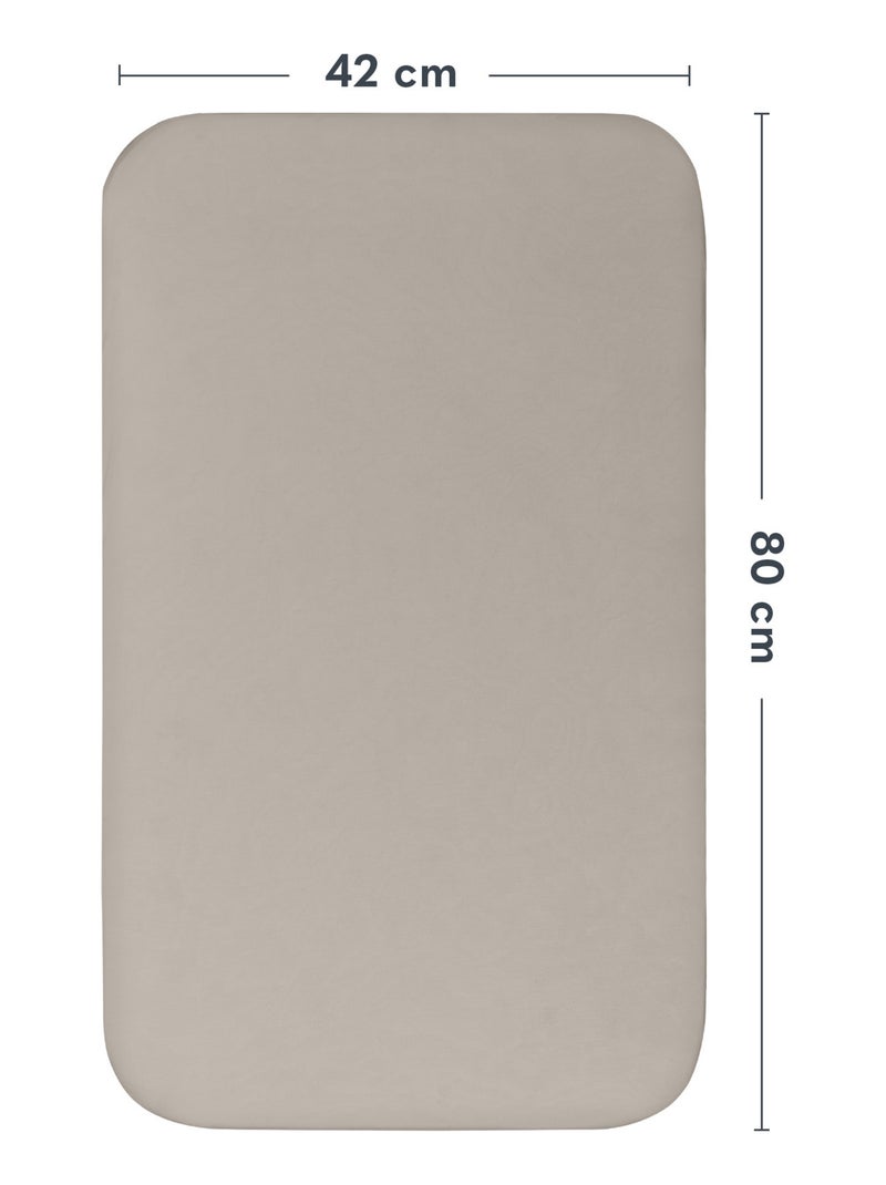 2 x Drap housse bambou pour lit bébé - LIONELO - Cododo et Berceau - 80 x 40 cm - Universelle Beige/Blanc - Kiabi