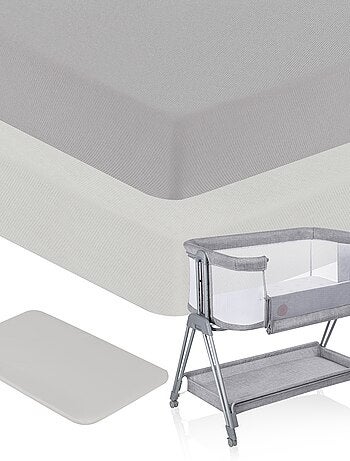 2 x Drap housse bambou pour lit bébé - LIONELO - Cododo et Berceau - 80 x 40 cm - Universelle
