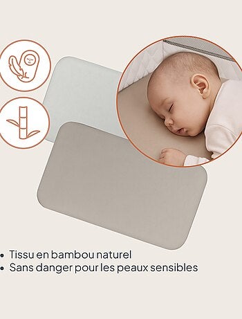 2 x Drap housse bambou pour lit bébé - LIONELO - Cododo et Berceau - 80 x 40 cm - Universelle