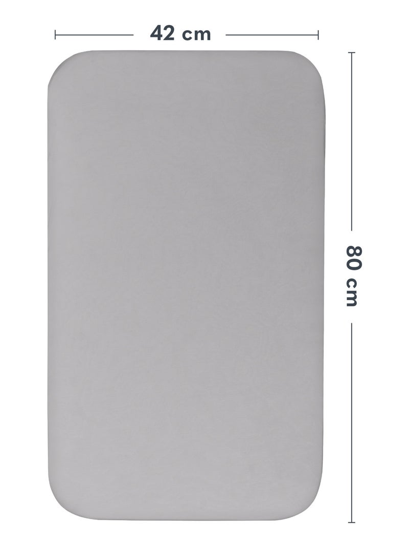 2 x Drap housse bambou pour lit bébé - LIONELO - Cododo et Berceau - 80 x 40 cm - Universelle Gris Blanc - Kiabi