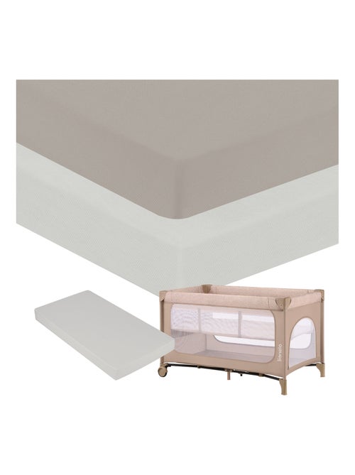 2 x Drap housse bambou pour lit bébé - LIONELO - Lit parapluie - 120 x 60 cm - Universelle - Kiabi