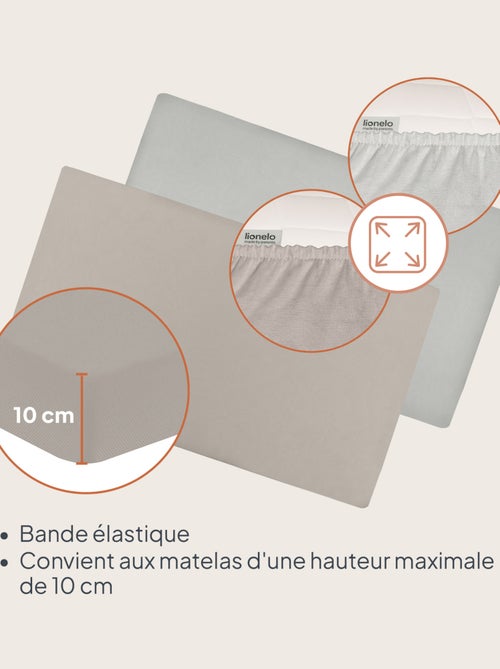 2 x Drap housse bambou pour lit bébé - LIONELO - Lit parapluie - 120 x 60 cm - Universelle - Kiabi