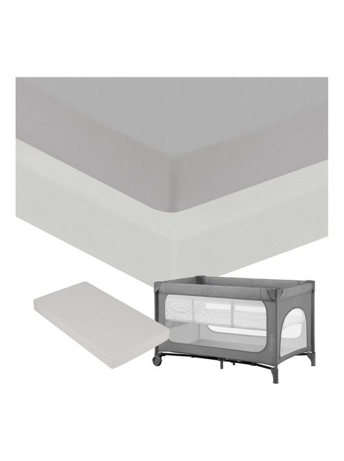 2 x Drap housse bambou pour lit bébé - LIONELO - Lit parapluie - 120 x 60 cm - Universelle - Kiabi