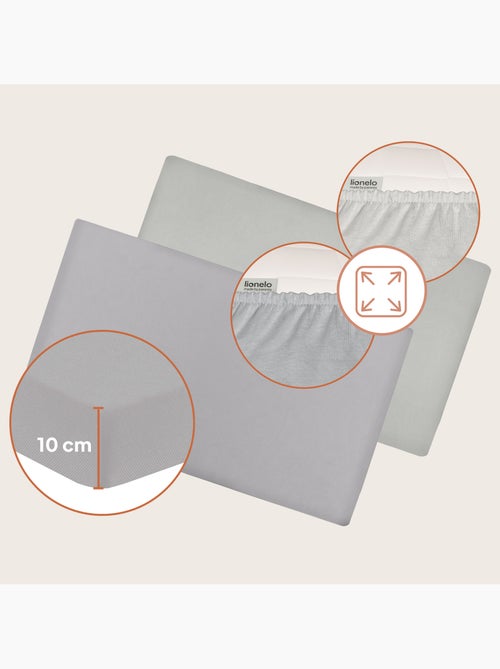 2 x Drap housse bambou pour lit bébé - LIONELO - Lit parapluie - 120 x 60 cm - Universelle - Kiabi