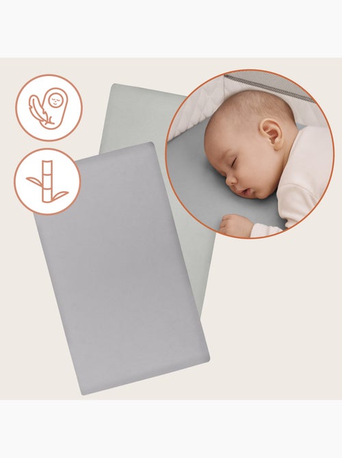 2 x Drap housse bambou pour lit bébé - LIONELO - Lit parapluie - 120 x 60 cm - Universelle - Kiabi