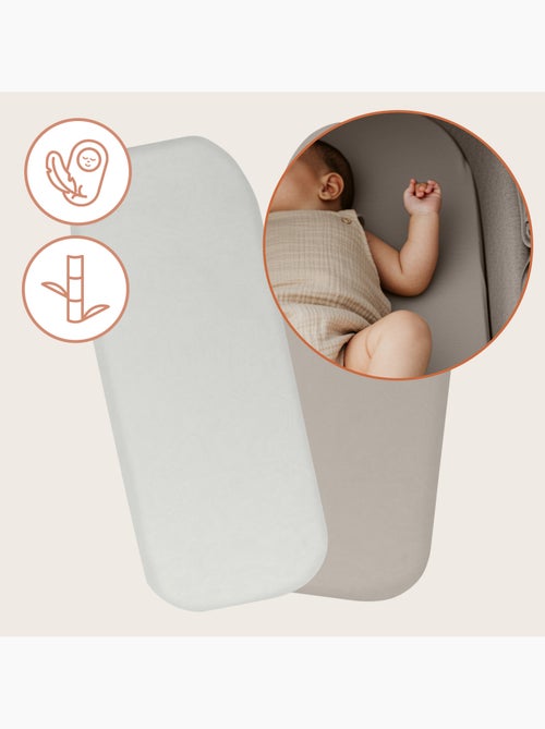 2 x Drap housse bambou pour nacelle - LIONELO - Universelle - 70 x 30 cm - Kiabi