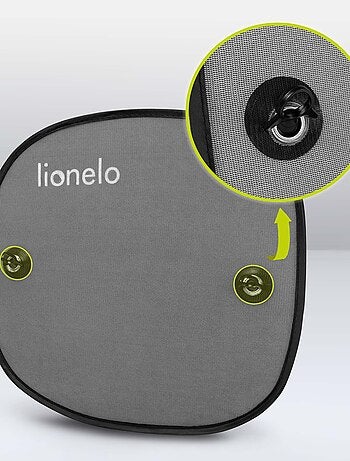 2 x Pare-Soleil de voiture 44x38 cm- LIONELO - Universel pour enfants - Protection UV - Noir