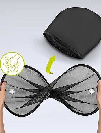 2 x Pare-Soleil de voiture 44x38 cm- LIONELO - Universel pour enfants - Protection UV - Noir