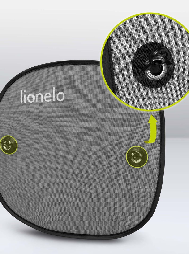 2 x Pare-Soleil de voiture  44x38 cm- LIONELO - Universel pour enfants - Protection UV - Noir Noir - Kiabi