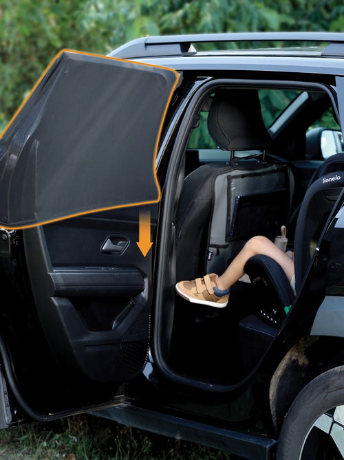 2 x Pare-Soleil de voiture 65x100 cm LIONELO - Couvre 100% de la fenêtre - Universel - Protection UV - Kiabi