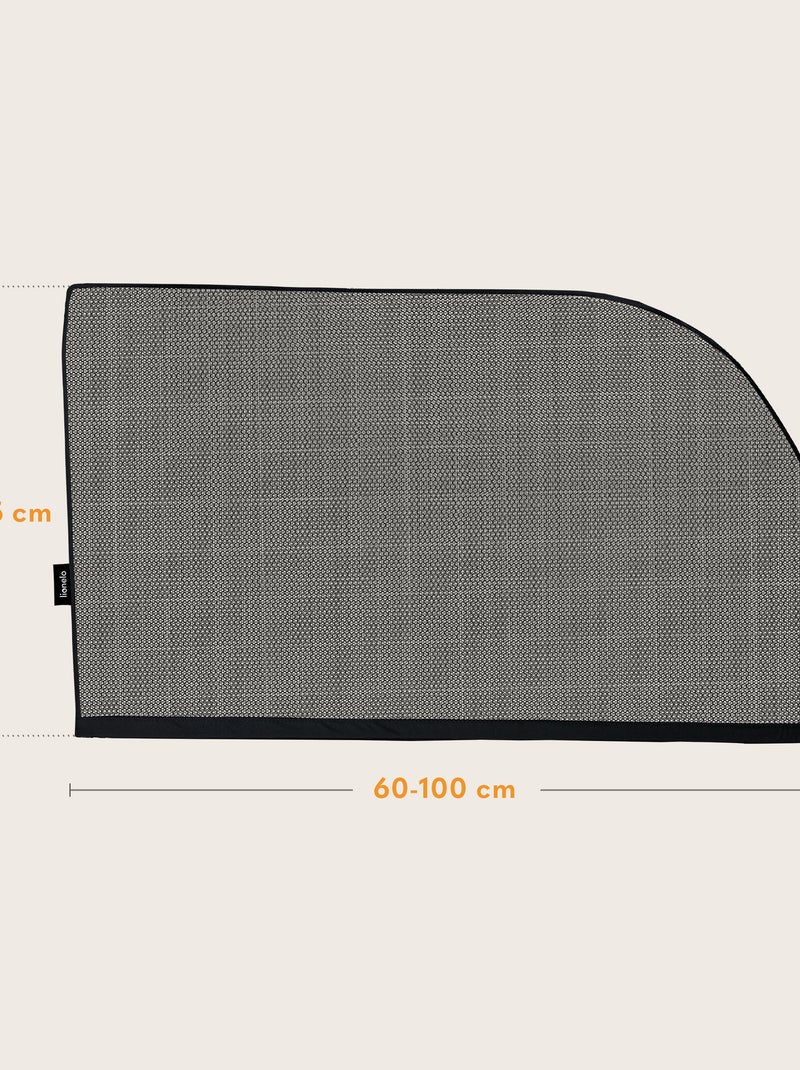 2 x Pare-Soleil de voiture 65x100 cm LIONELO - Couvre 100% de la fenêtre - Universel - Protection UV Noir - Kiabi