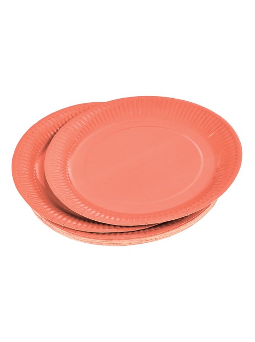 20 assiettes en carton 23 cm Unies terracotta - Kiabi