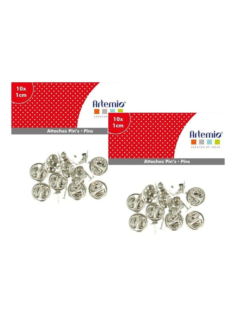 20 attache pin's métalliques - Artemio Argenté - Kiabi