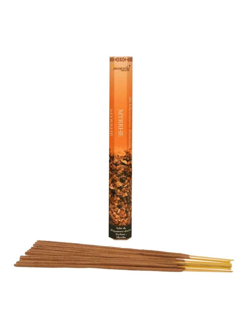 20 Bâtonnets d'encens aromatika senteur myrrhe Orange fluo - Kiabi