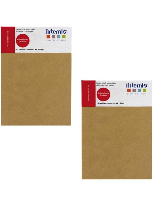 20 feuilles de papier kraft adhésif A4 - Artemio - Kiabi