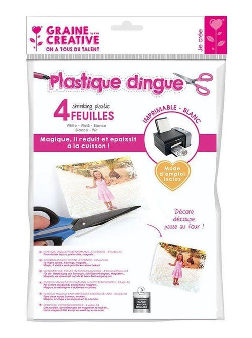 20 feuilles de plastique dingue imprimable A4 - - Graine Créative - Kiabi