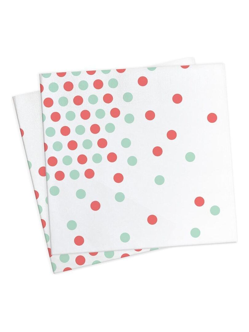 20 serviettes 33 x 33 cm - Confettis - ScrapCooking Party Vert - Kiabi