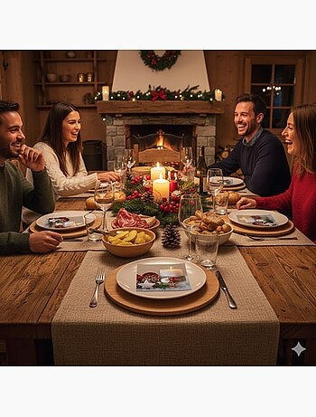 20 serviettes en papier 33 x 33 cm Bougie de Noel