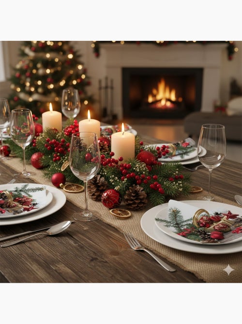 20 serviettes en papier 33 x 33 cm Christmas holiday - Kiabi