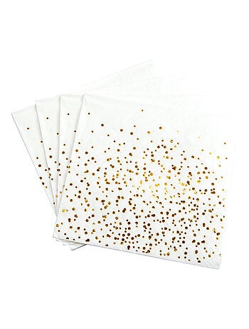 20 serviettes en papier 33 x 33 cm Confettis or
