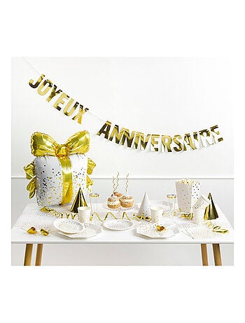 20 serviettes en papier 33 x 33 cm Confettis or