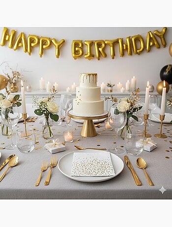 20 serviettes en papier 33 x 33 cm Confettis or