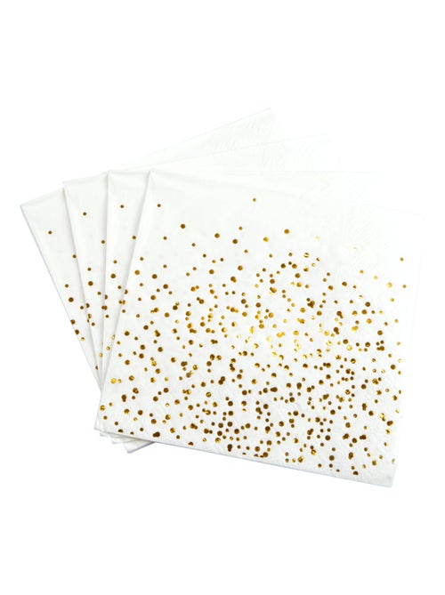 20 serviettes en papier 33 x 33 cm Confettis or - Kiabi