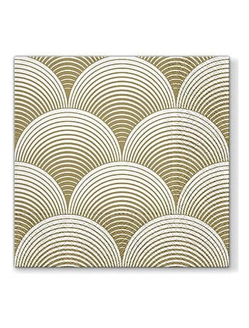 20 serviettes en papier 33 x 33 cm Eventails or