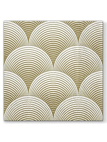 20 serviettes en papier 33 x 33 cm Eventails or
